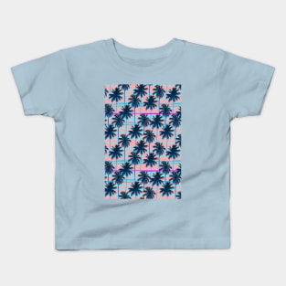 Starry Palms - Aqua Blue Kids T-Shirt